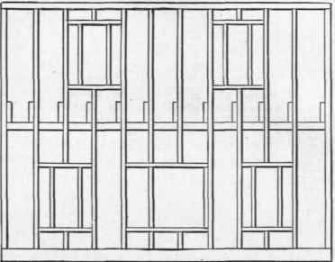 Fig. 53.   Showing Proper Method of Spacing Studding.