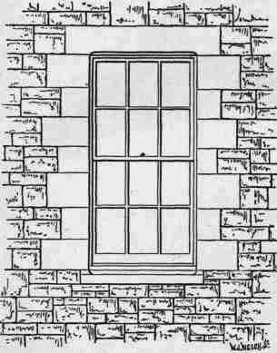 Cased Frames With Double Hung Sashes In A Thick Wa 100428