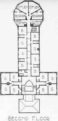 ALPHA DELTA PHI HOUSE AT CORNELL UNIVERSITY. ITHACA. GEORGE R. DEAN ARCHITECT