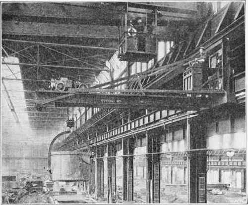 Fig. 109. Wall Jib Crane, Electrically Operated; Capacity, 10,000 Lbs. Courtesy of Pawling & Harnischfeger, Milwaukee, Wisconsin.