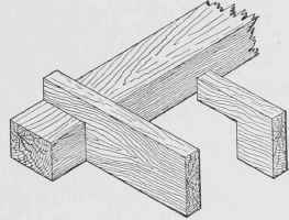 Fig. 147. Bad Method of Framing Joist to Sill