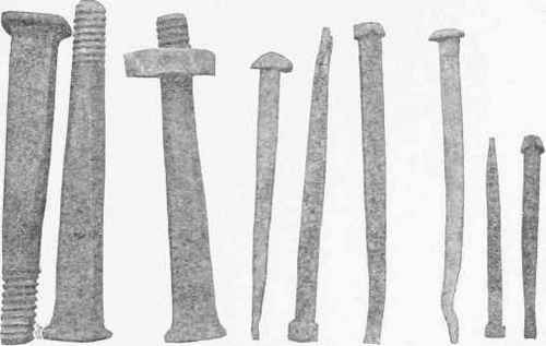 Fig. 3. Jefferson Nails and Bolts. From Trusses of Old Senate Chamber in Capitol, Washington, D. C.