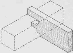 Fig. 4C. Tenon and Tusk Joint with Specially Cut Tenon Piece