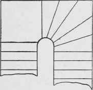 Fig. 80. Half Space Stair with Five Dancing Winders and Quarter Space Landing.