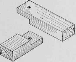 Fig. 96. Sills Halved and Pinned at Corners