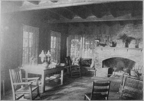 LIVING ROOM IN SUMMER COTTAGE FOR THE MISSES DUMMER, AT HARBOR POINT, MICH.