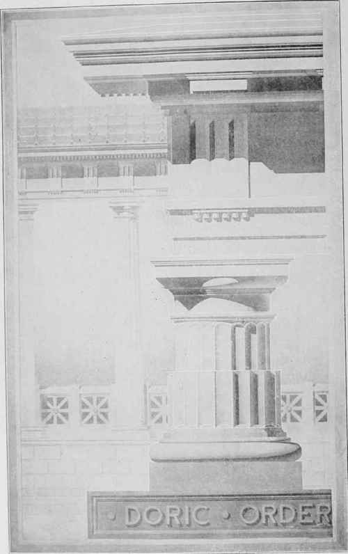 DETAIL OF ROMAN DORIC ORDER.