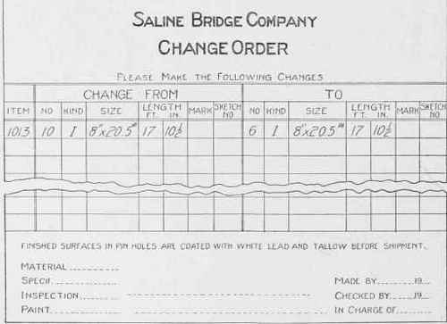 Fig. 27. Sheet Used for Change of Order