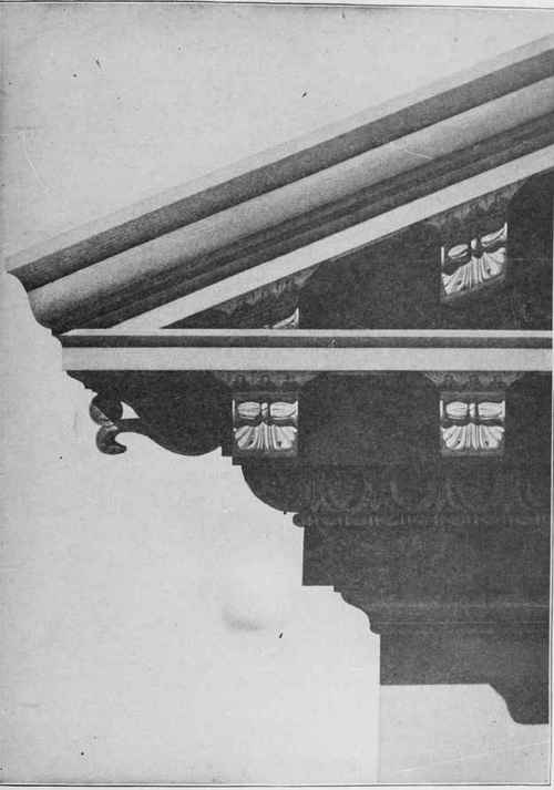 Showing Lights and Shadows on Classical Cornice, and French Method of Rendering.