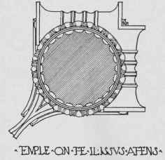 Fig. 62. Examples of Doric Corner Capitals. (Section looking up.)
