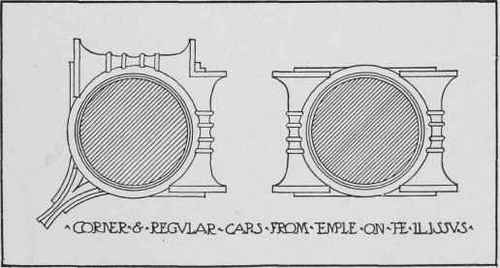 Fig. 63. Typical Ionic Corner and Regular Capitals. (Section looking up.)