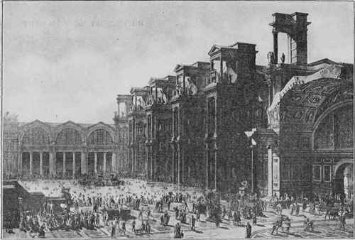 Interior of Baths of Diocletian, Rome. Restored by E. Poulin.