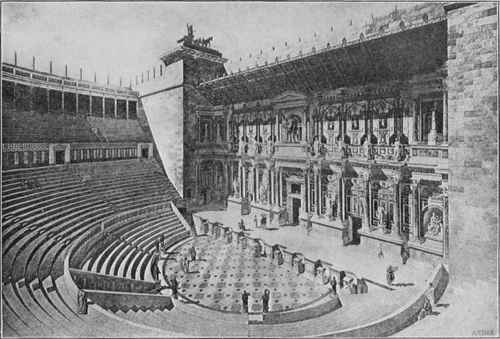 Interior of Roman Theater. Restored by P. Andre and H. d'Espouy.