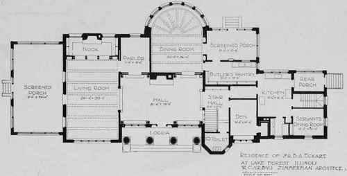PLAN OF RESIDENCE OF MR. B. A. ECKART, LAKE FOREST, ILL.