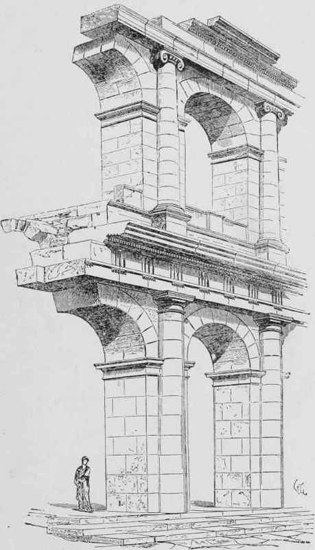 Theater of Marcellus, Rome. Showing Roman use of engaged and superimposed columns.