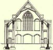 Section through nave Looking West