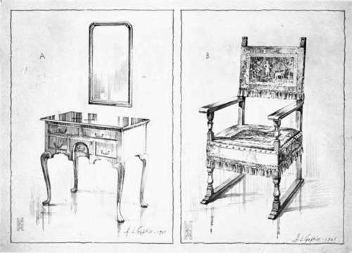 Furniture Sketches of the Kind Frequently Used for Commercial Purposes.