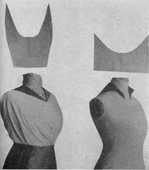 FIG. 85. Collar designing. Flat and rolling collar; completed pattern.