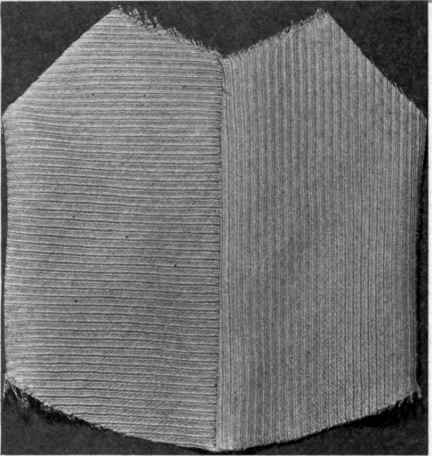 Fig. 209.   Effect of a bias seam in twilled material.