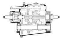 Four Speed Selective Sliding Gear Transmission for Amidship Mounting.
