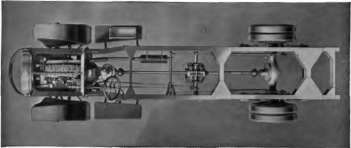 Plan view of the White 5 ton chassis with double reduction rear axle.