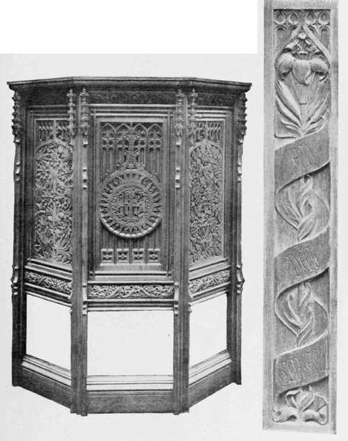 Designed And Carved By Editha R. Plowden. Fig. i.   Lily Panel.