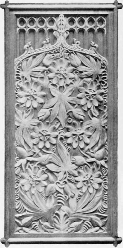 Fig. 2.   Panel (Passion Flower) of the Carved Pulpit, by Editha R. Plowden.