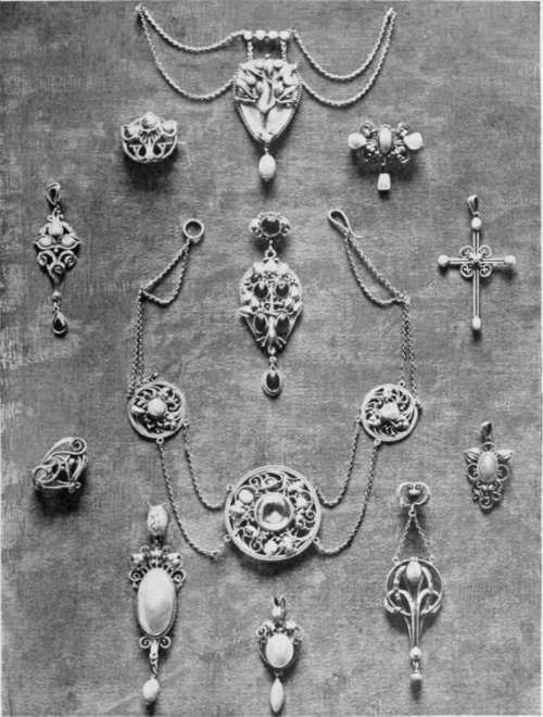 Jewellery, by Bernard Cuzner, At the Dress Designers' Exhibition.