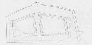 View in perspective of the Carved Fire screen