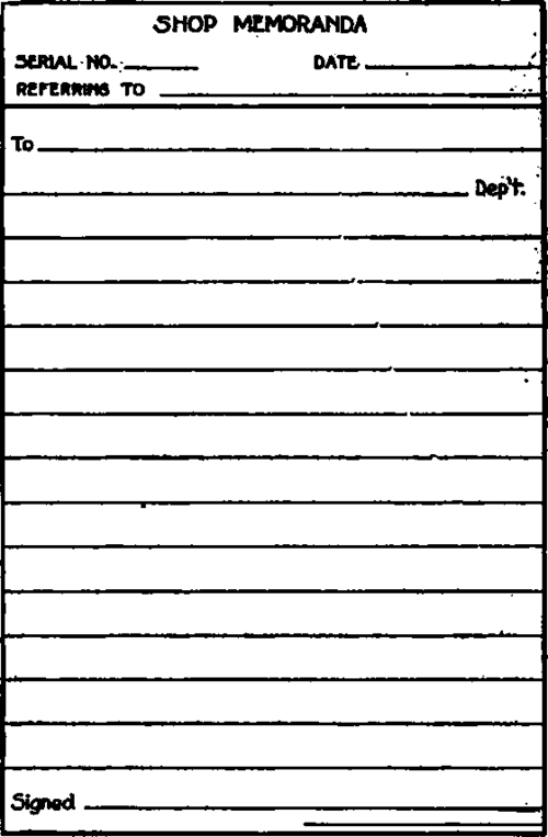 Form for Ordinary Official Communications. A carbon copy is made on tinted paper.
