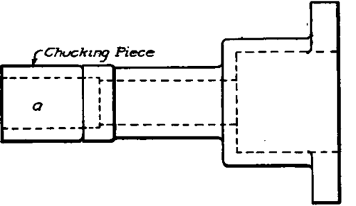 Holding Small End of Carbureter Body by Means of Chucking Piece.