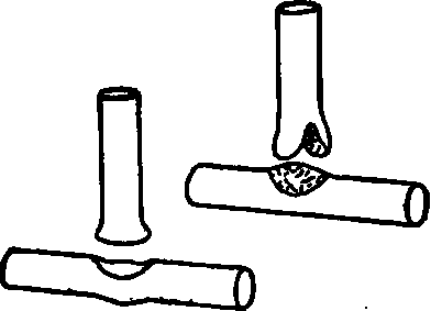 Method of Making T Weld for Round Stock.