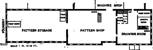 Plan of Second Floor of Front Building. Scale, one inch equals forty four feet.