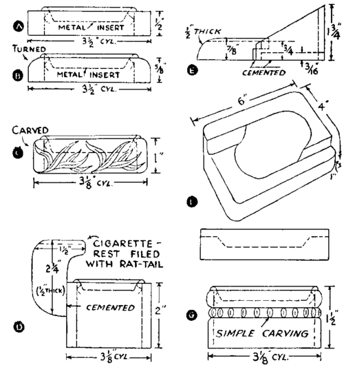 Seven Ash Tray Designs
