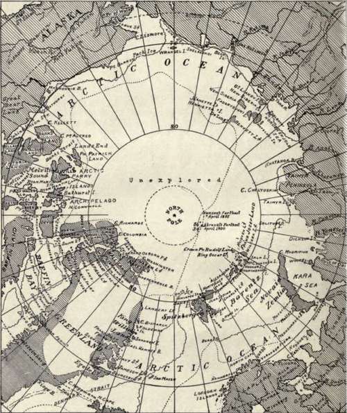 Map Of The Arctic Regions, Bartholomew's Atlas.