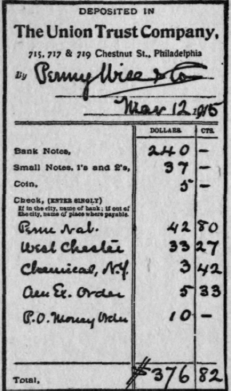 Deposit Slip 2.