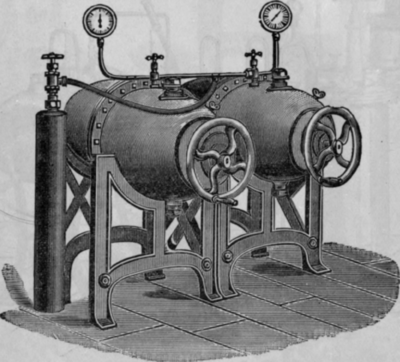 Fig. 210.   Liquid Carbonic Acid Cylinder Attached to Stationary Fountains