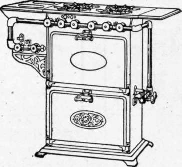 Gas Stove with Oven. Broiler, and Hot Water Heater Attachment