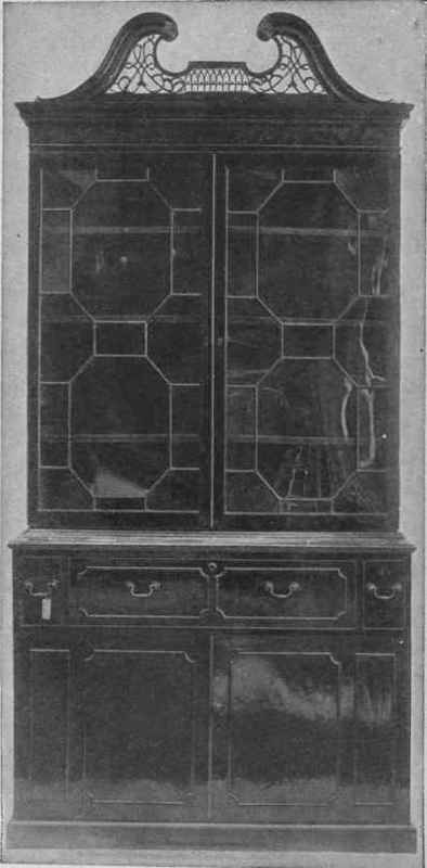 A mahogany bookcase that can be utilised as a china cupboard with good effect