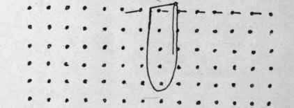 Diagram 1. Dots marked on material ready for honeycombing. Run a tacking thread along each line of dots