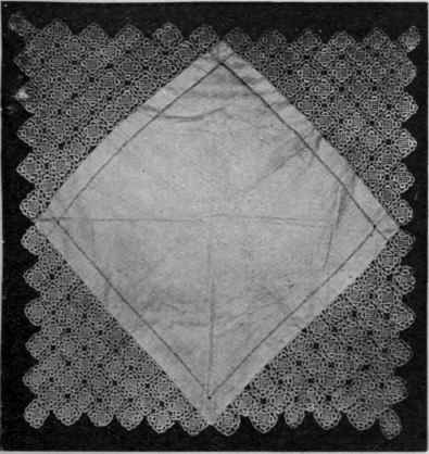 Fig. I. Squares arranged to form triangle: for the corners of an afternoon teacloth