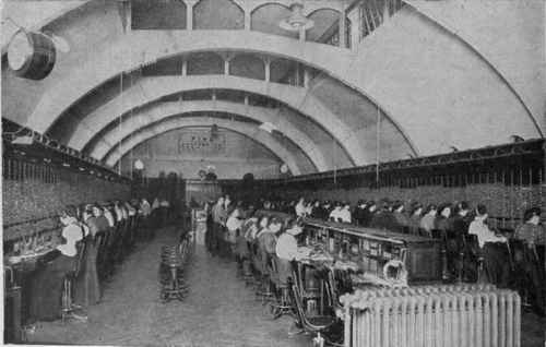 Garrard Exchange. Switch room By permission of the National Telephone Company