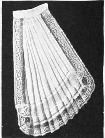 No. 1. A lace edged handkerchief is foldd slightly cornerwise to fashion this jabot