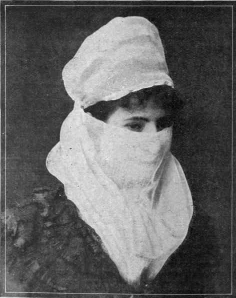 A Turkish lady wearing the yashmak, or veil