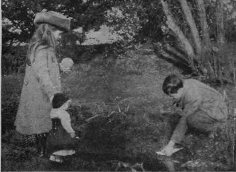 Along the banks of the stream are hidden Easter fish, or ' poissons d'avril,  filled with chocolates