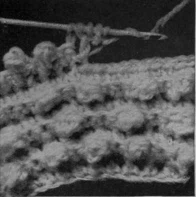 Fig 17. Blackberry stitch. This shows the  berries when finished. While making, the work is held with the berries away from the worker