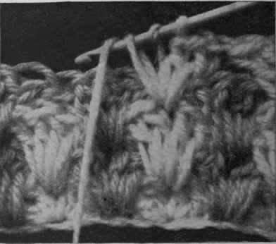 Fig 20. French treble. A very simple but effective method of using wools of two colours