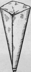Fig. 3. Paper cornet in top folded over hole, through which to force the icing and other mixtures.