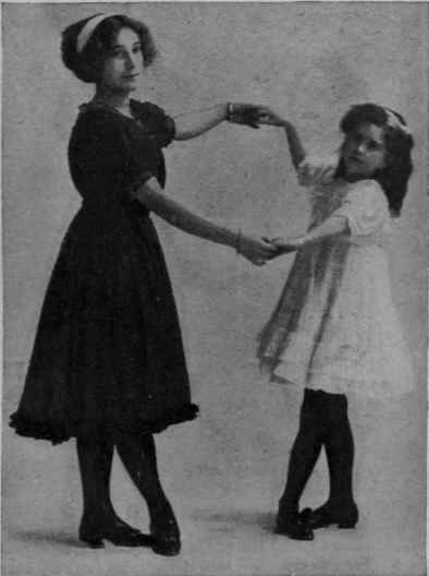 Fig. 3. The third step. The pupil rises on both toes, and drops her left foot in front of her right in the fifth position