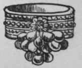 Fig. 4. An Fast Indian silver pendant ring, with pear shaped drops that tinkle as the hand moves